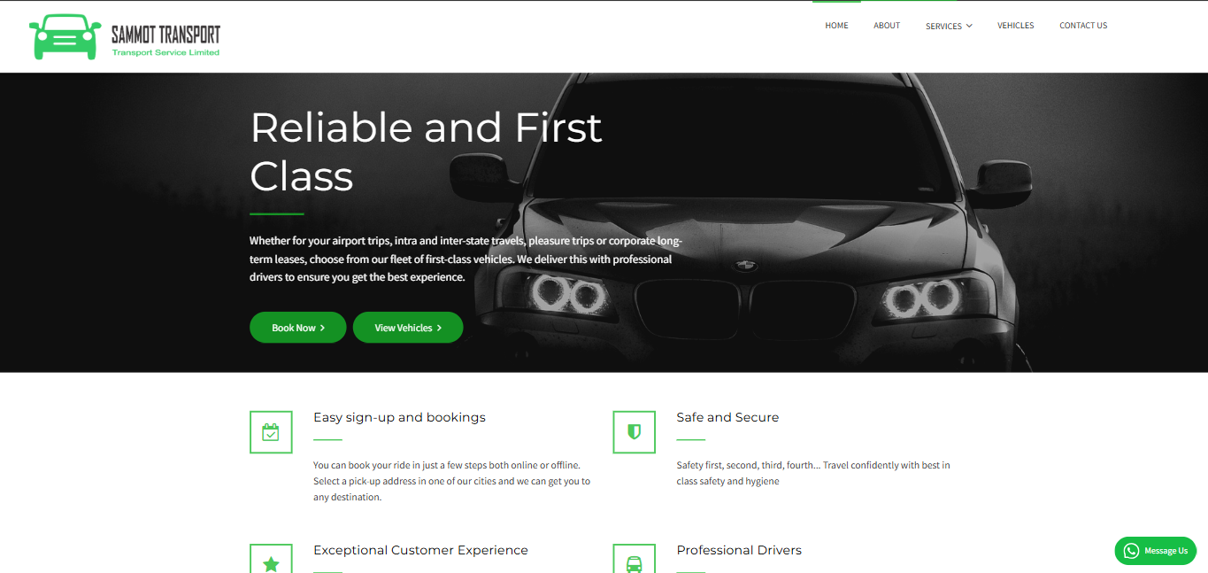 Sammot Transport Website